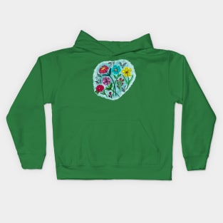 A BUNCH OF PRETTY COLORFUL FLOWERS _ DOODLES AND WATERCOLORS Kids Hoodie